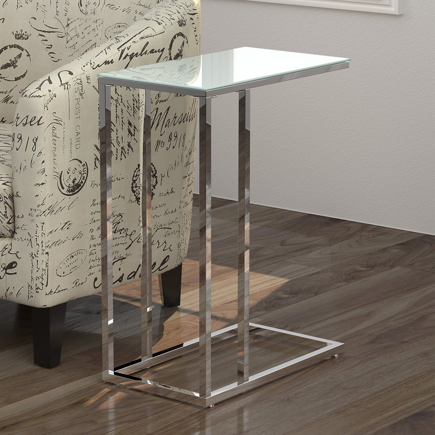 18" X 12" X 24" Grey Grey Mdf Metal  Accent Table