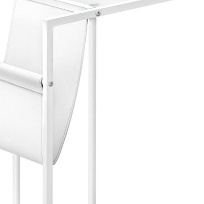 White Modern Metal And Glass Tv Table