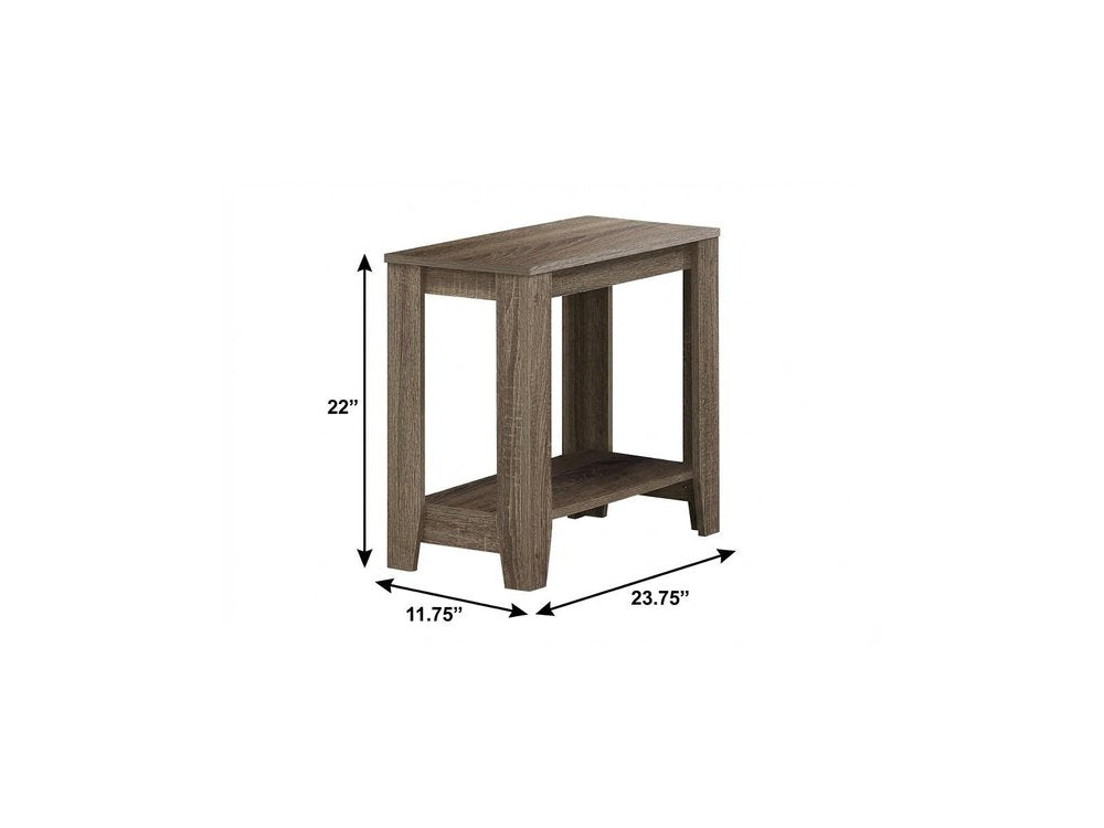 22" White Wood End Table With Shelf