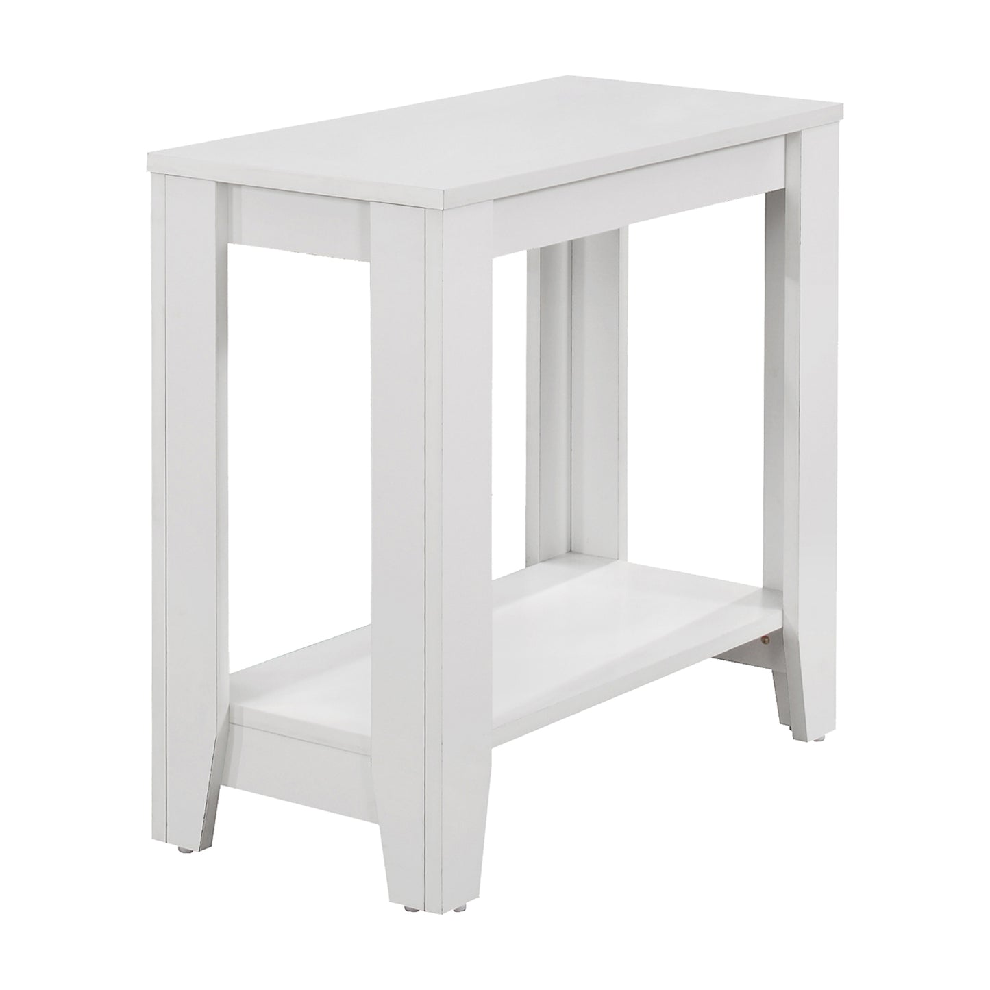 22" White Wood End Table With Shelf