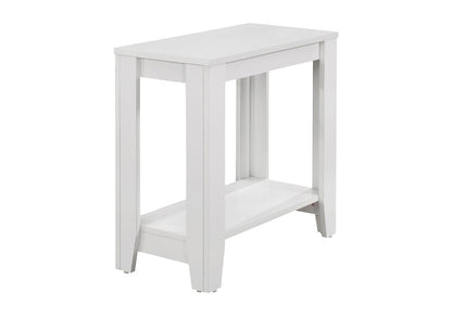 22" White Wood End Table With Shelf