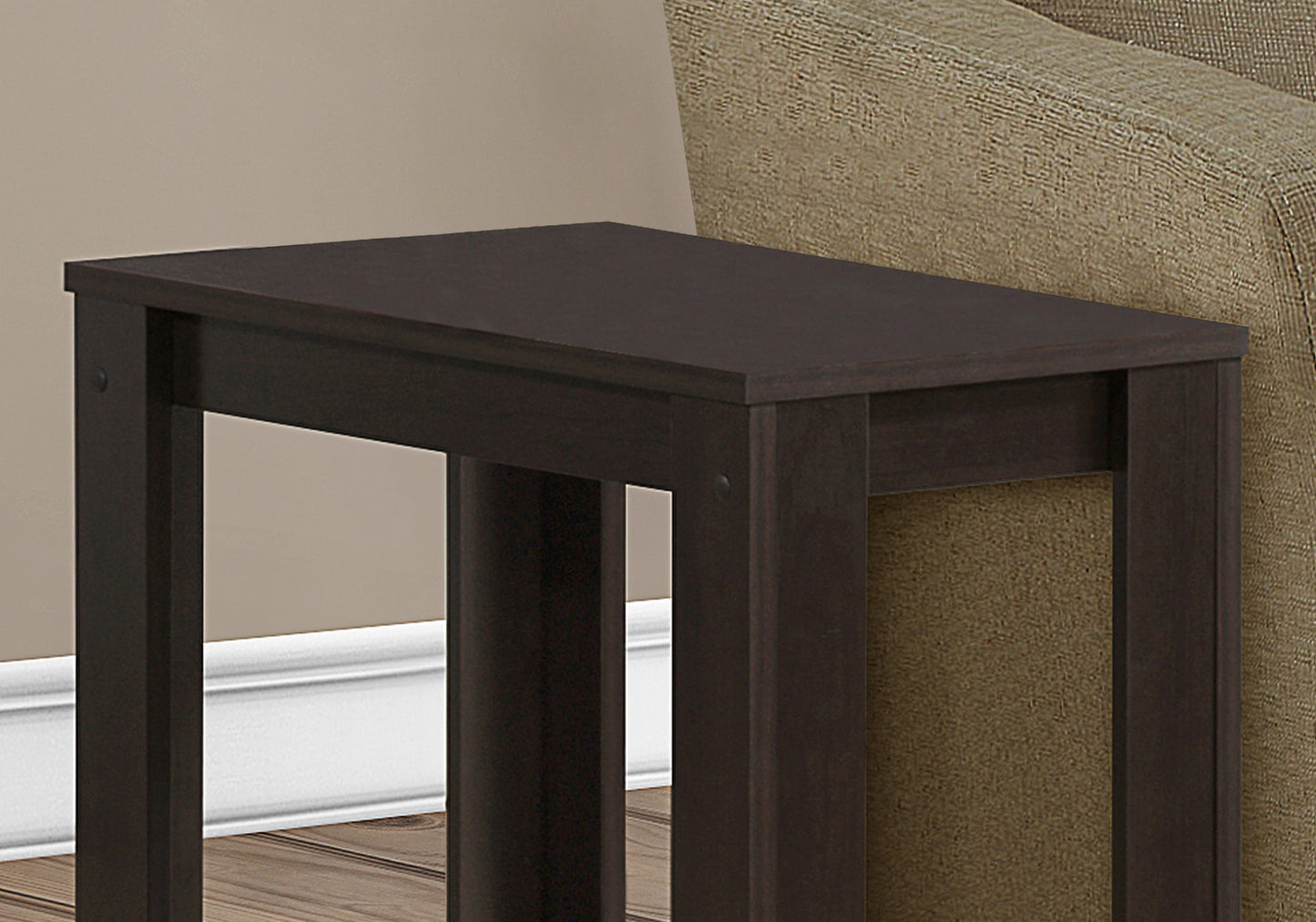 22" Deep Taupe End Table With Shelf