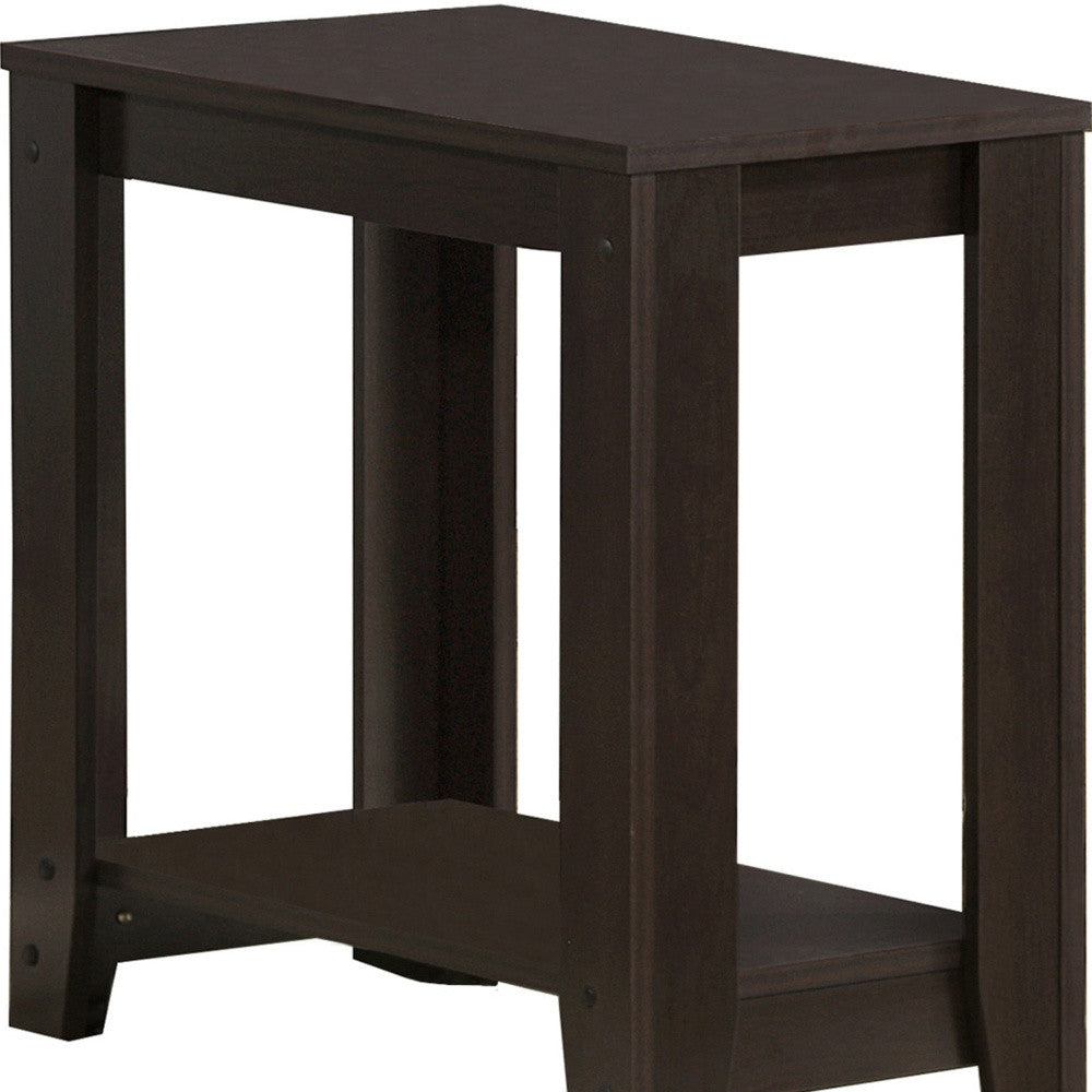 22" Deep Taupe End Table With Shelf