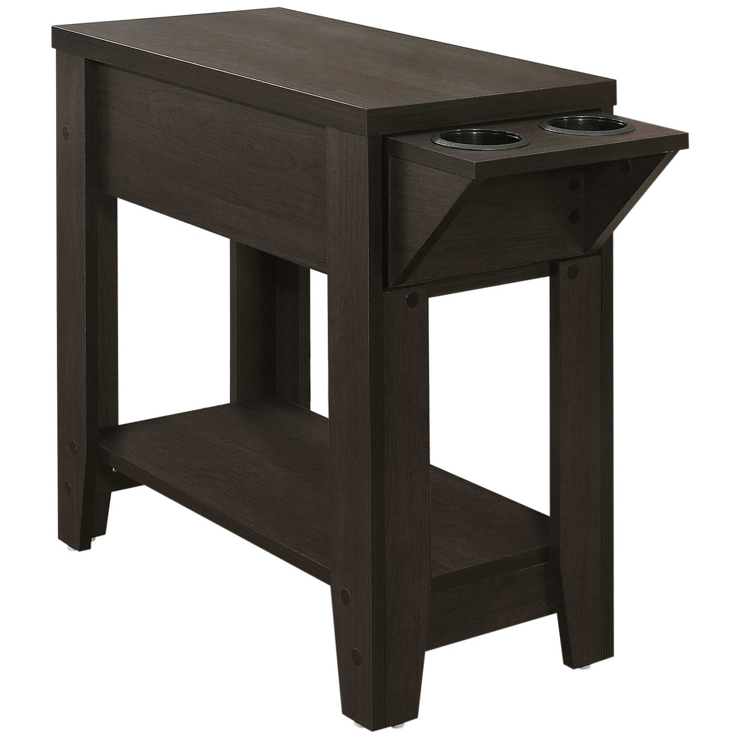 23" Brown Wood End Table With Shelf