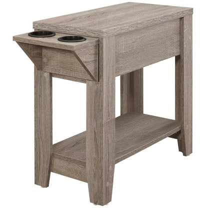23" brown wood end table with shelf
