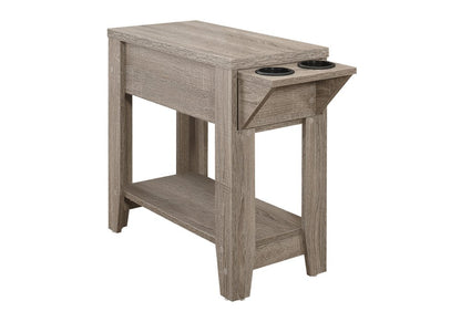 23" Taupe Wood End Table With Shelf