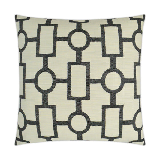 D.V. KAP HOME   24" x 24" Ellington Pillow - Black Geometric    - 3331-B-2424