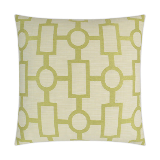 D.V. KAP HOME   24" x 24" Ellington Pillow - Green Geometric    - 3331-G-2424