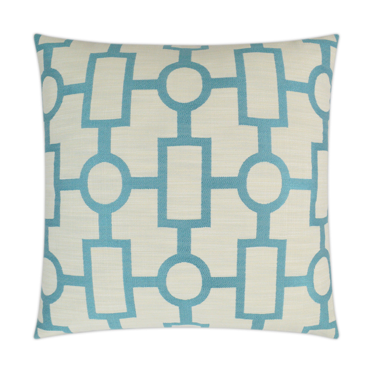 D.V. KAP HOME   24" x 24" Ellington Pillow - Turquoise Geometric    - 3331-T-2424