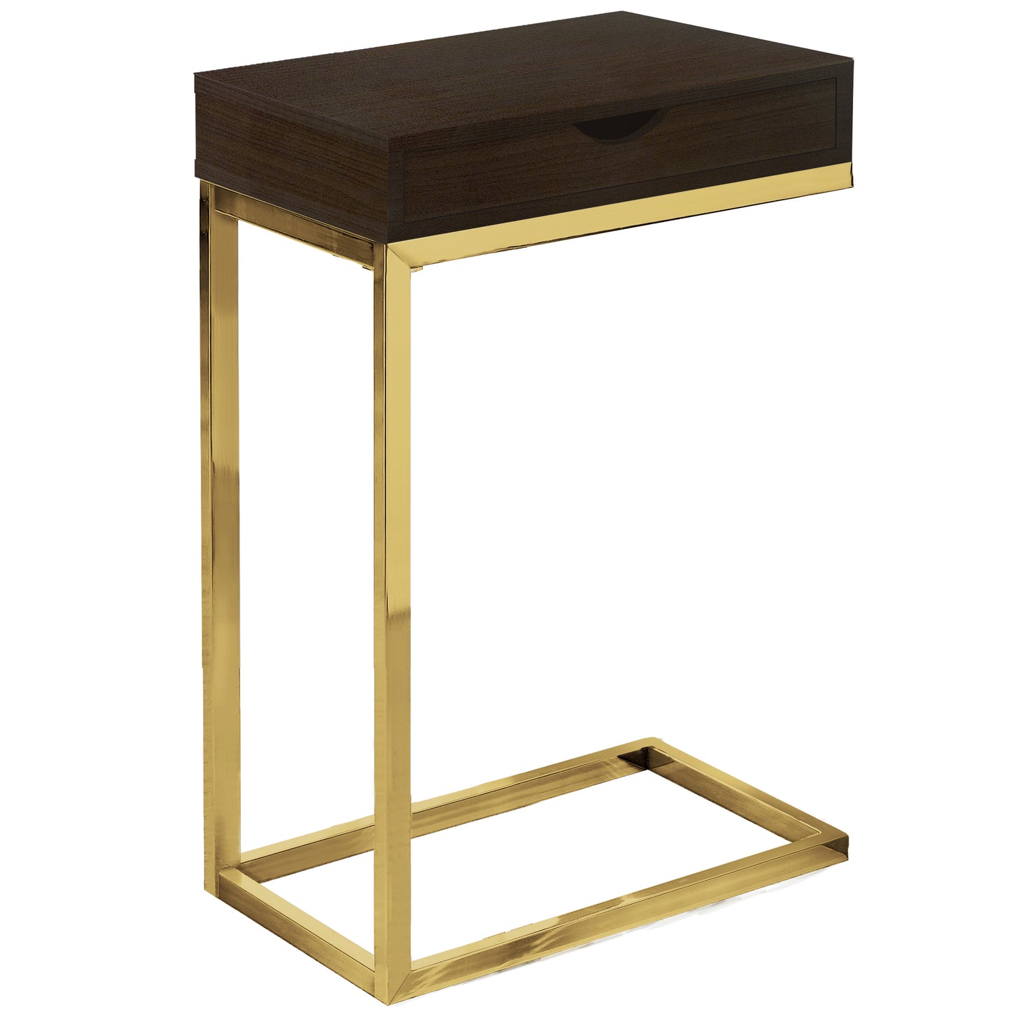 24.5" White Finish And Chromed Metal Accent Table