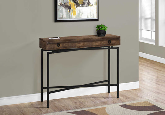 43" Gray And Black Cross Leg Console Table