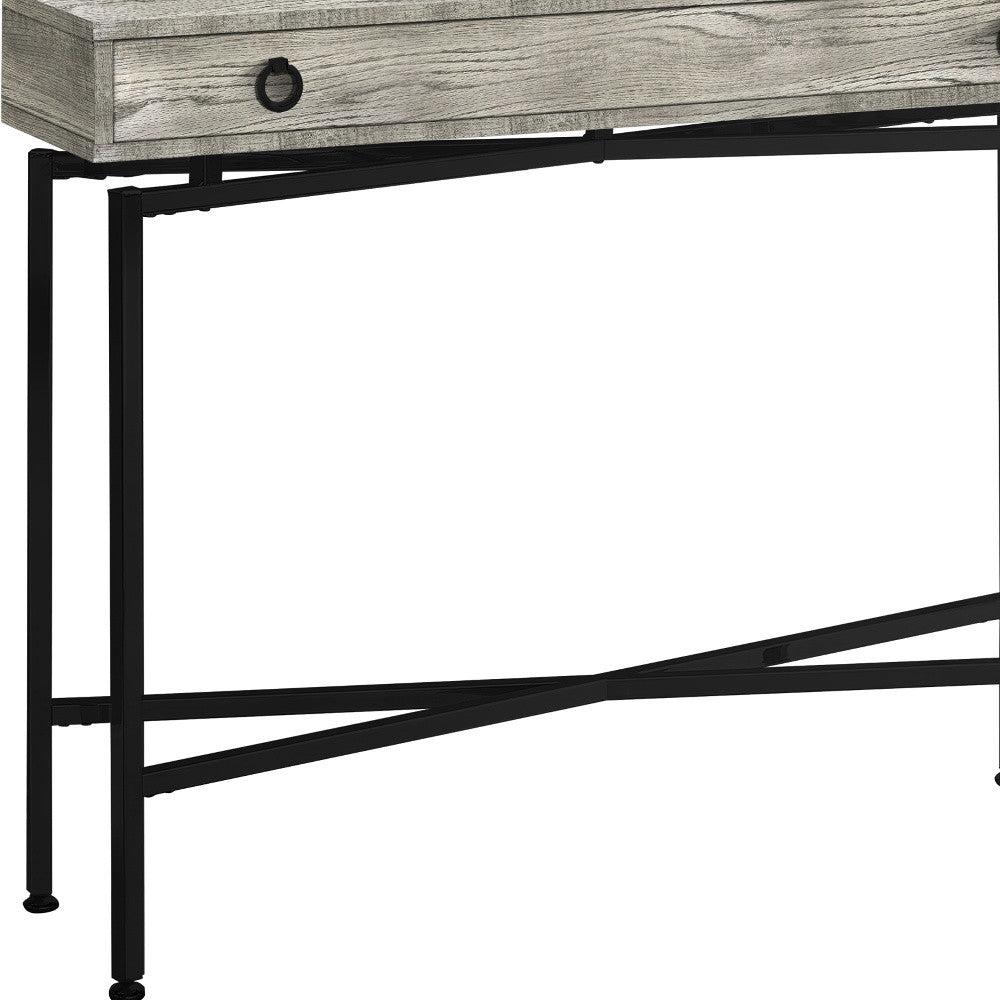 43" Brown And Black Cross Leg Console Table