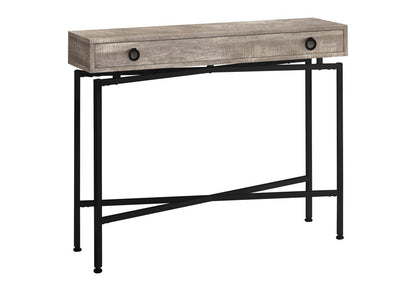 43" Brown And Black Cross Leg Console Table