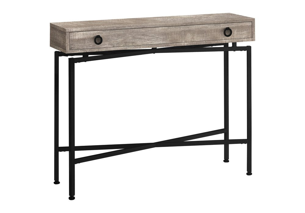 43" Brown And Black Cross Leg Console Table