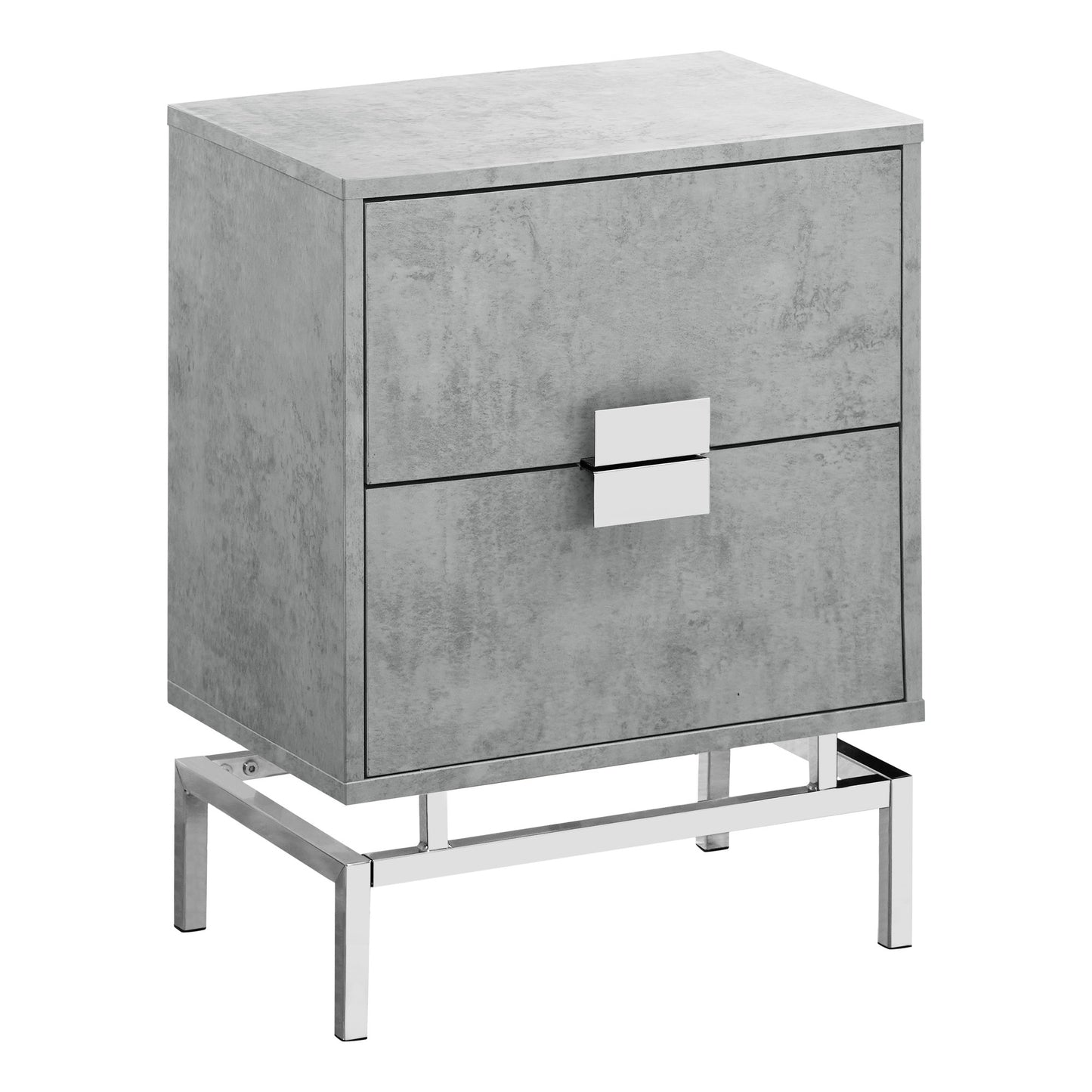 23.5" Particle Board And Chrome Metal Accent Table