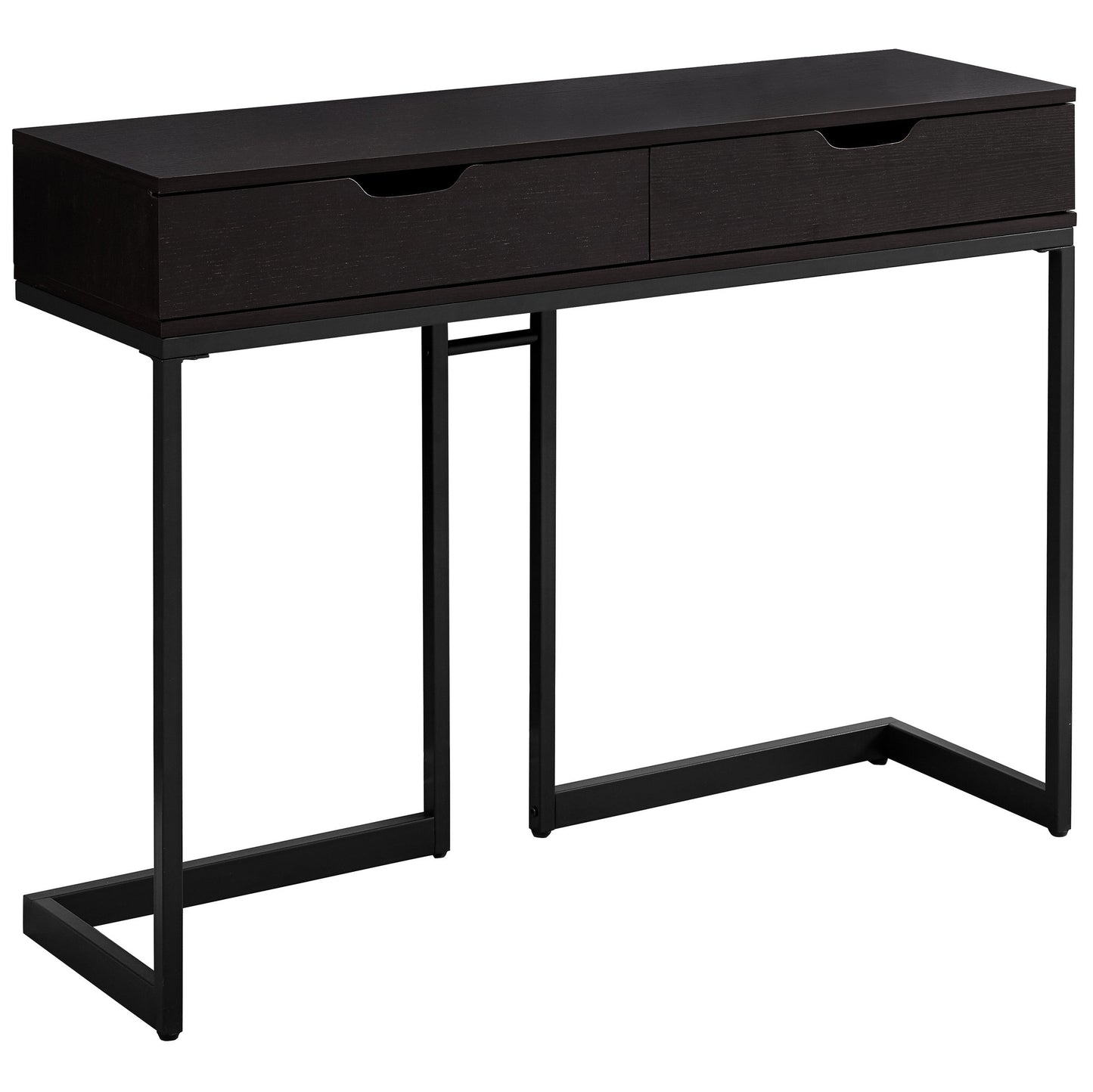 42" Gray and Black Frame Console Table And Drawers