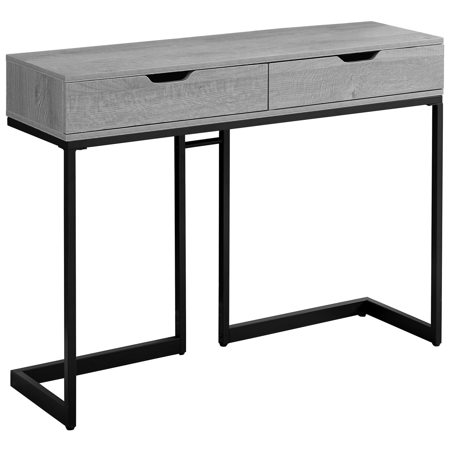 42" Gray and Black Frame Console Table And Drawers