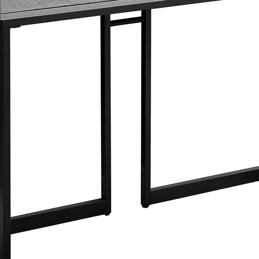 42" Gray and Black Frame Console Table And Drawers