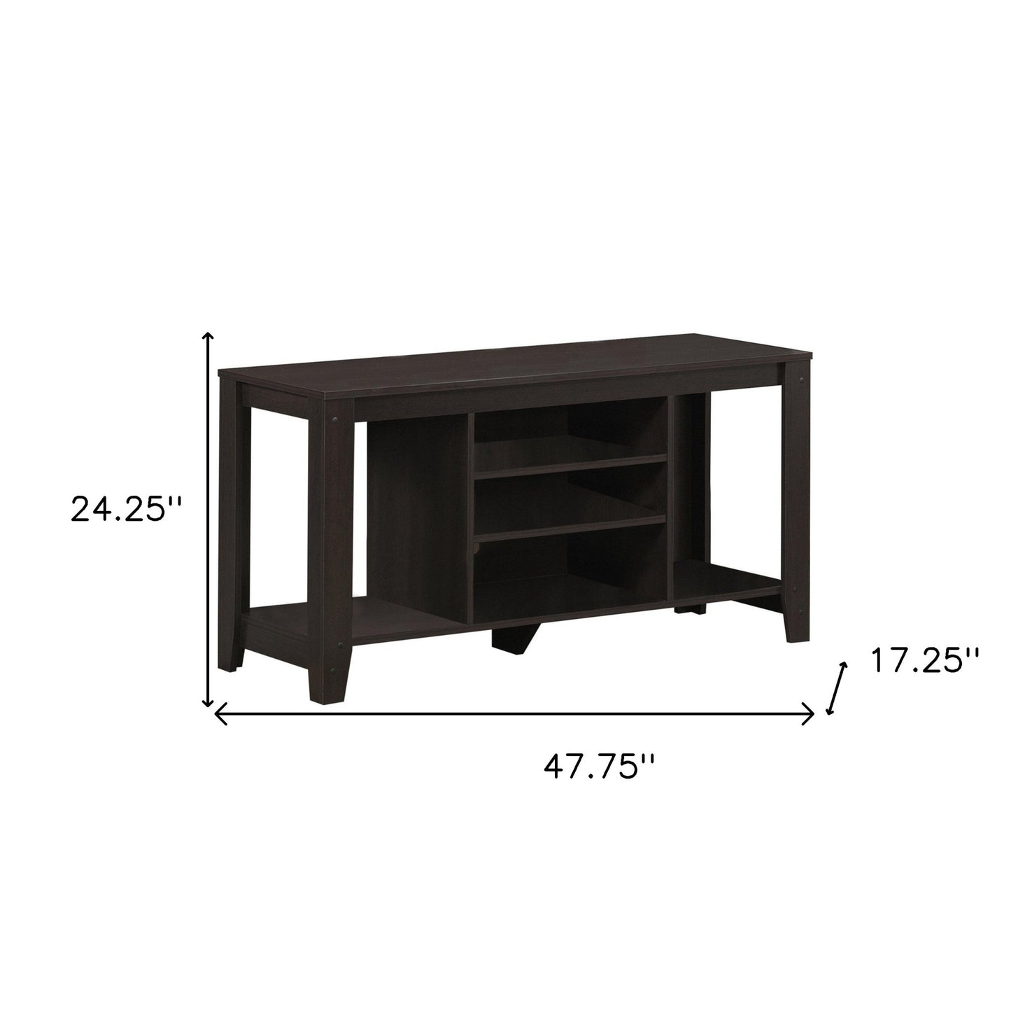 48" Deep Taupe Open Shelving TV Stand