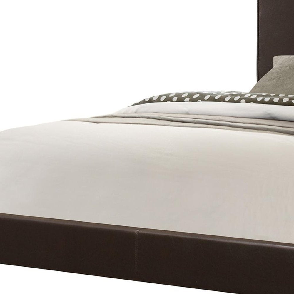 Brown Standard Bed Upholstered With Headboard