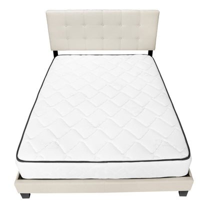 Beige Queen Upholstered Bed Frame