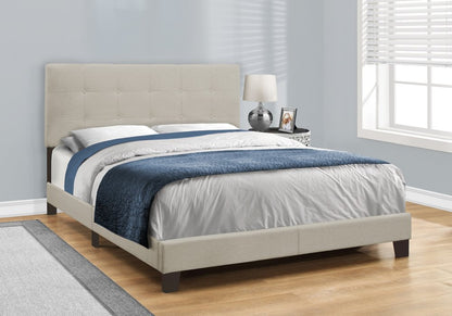 Gray Queen Tufted Upholstered Bed Frame