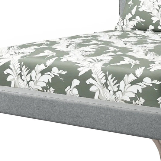 White Solid Wood Queen Upholstered Linen Bed Frame