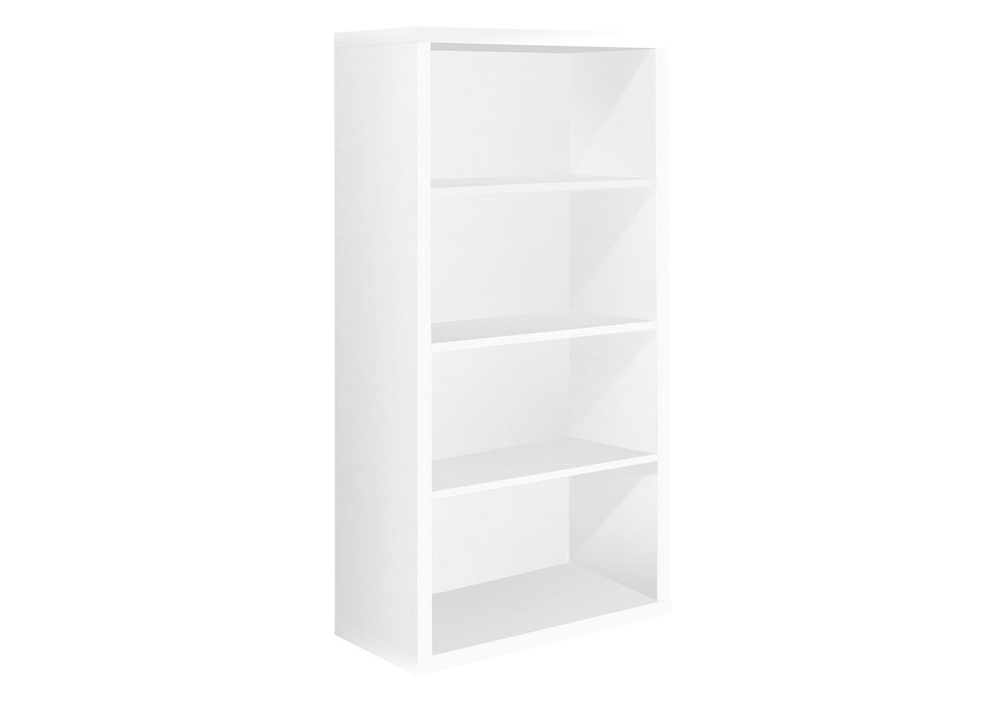 White Wood Adjustable Four Tier Bookcase