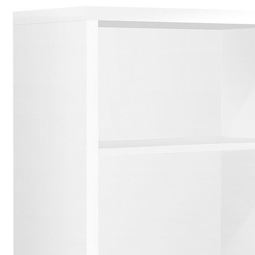 White wood adjustable four-tier bookcase