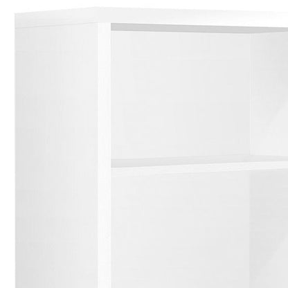 White wood adjustable four-tier bookcase