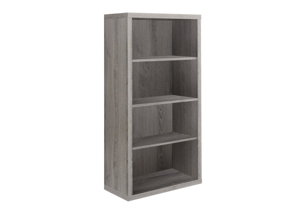White wood adjustable four-tier bookcase