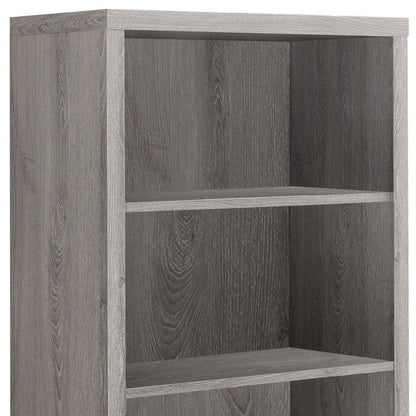 White wood adjustable four-tier bookcase.
