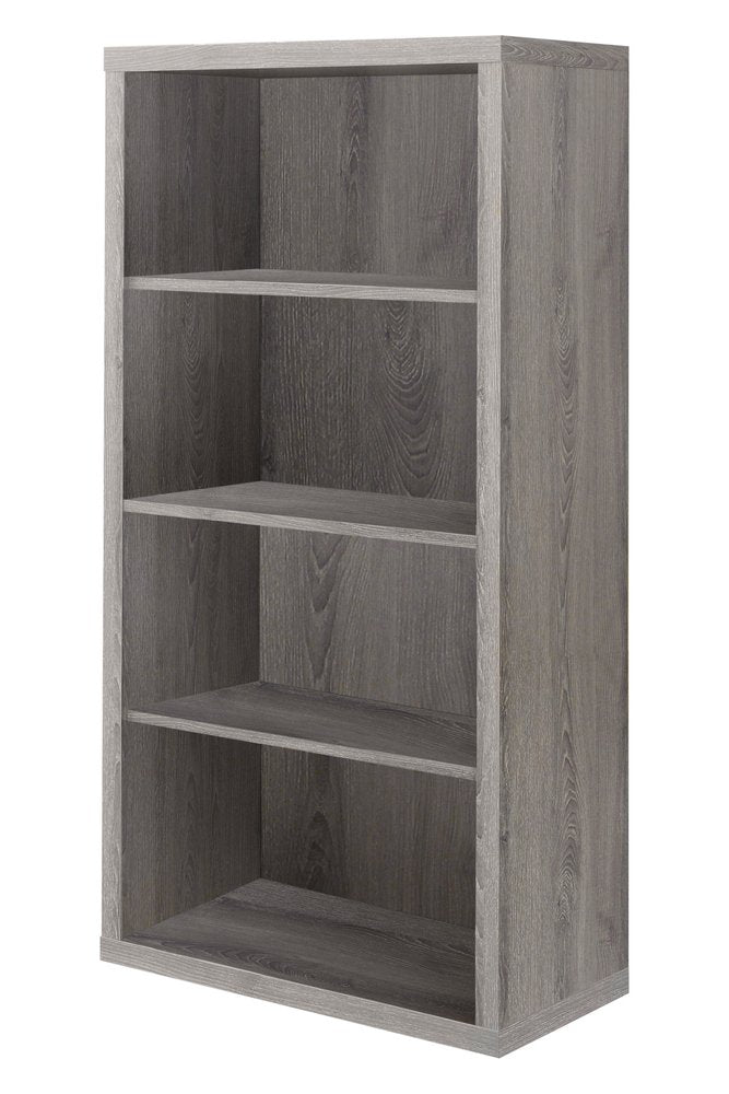 White wood adjustable four-tier bookcase