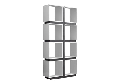 71" White Wood Eight Tier Cube Bookcase
