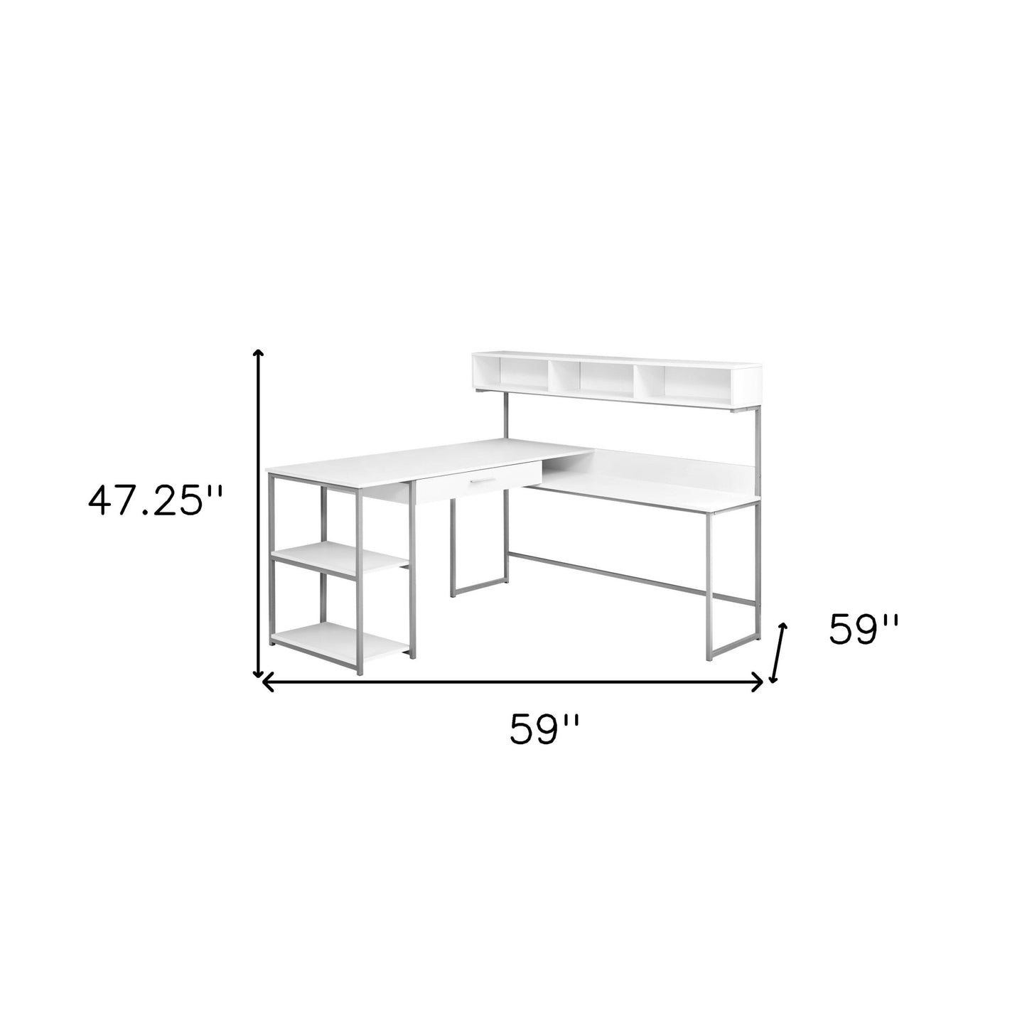 59" Gray and Black L Shape Computer Desk