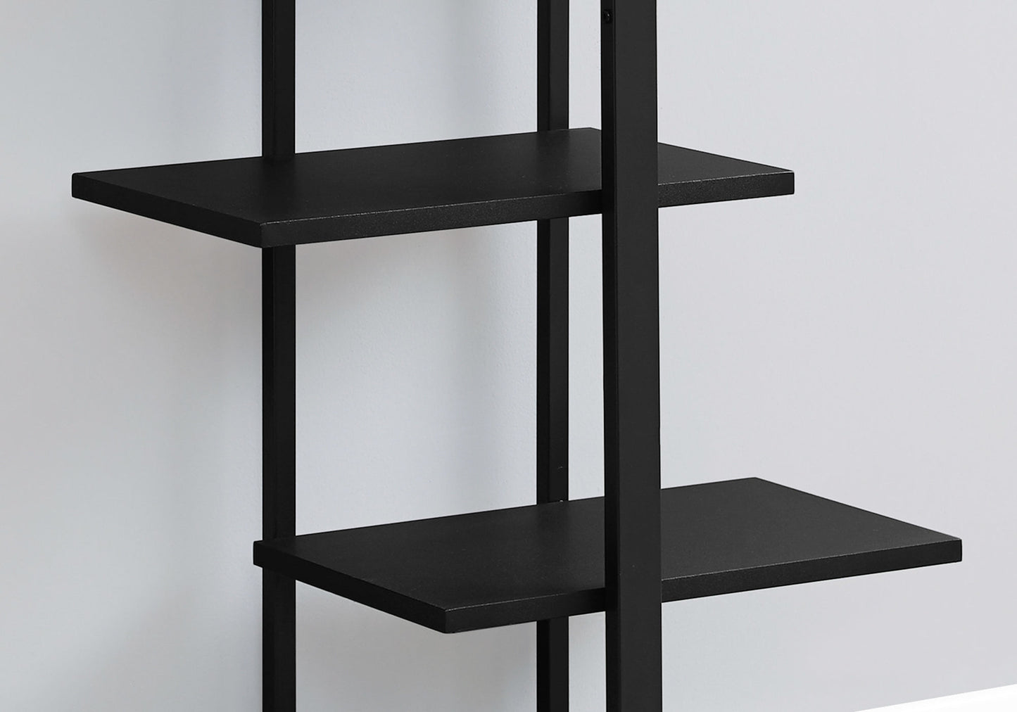 60" Taupe Metal Etagere Bookcase