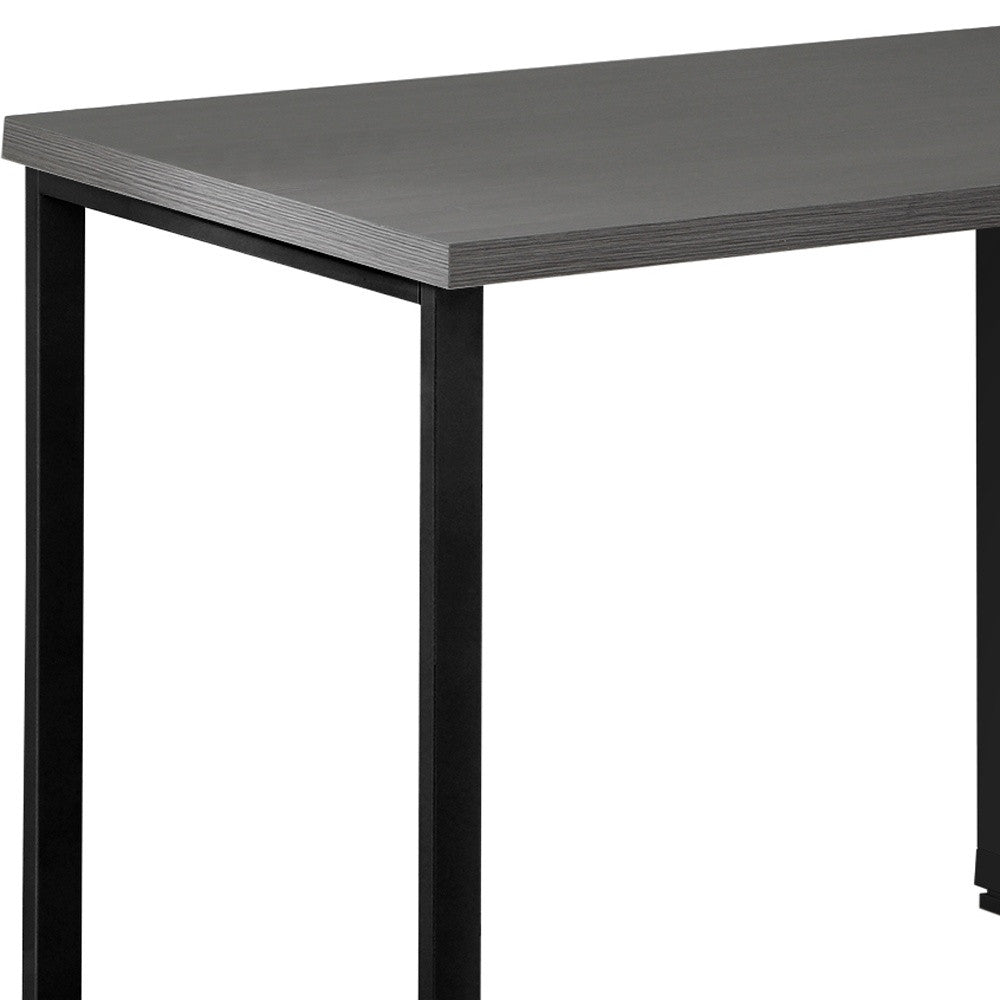 47" Gray and Black L Shape Computer Desk With Three Drawers