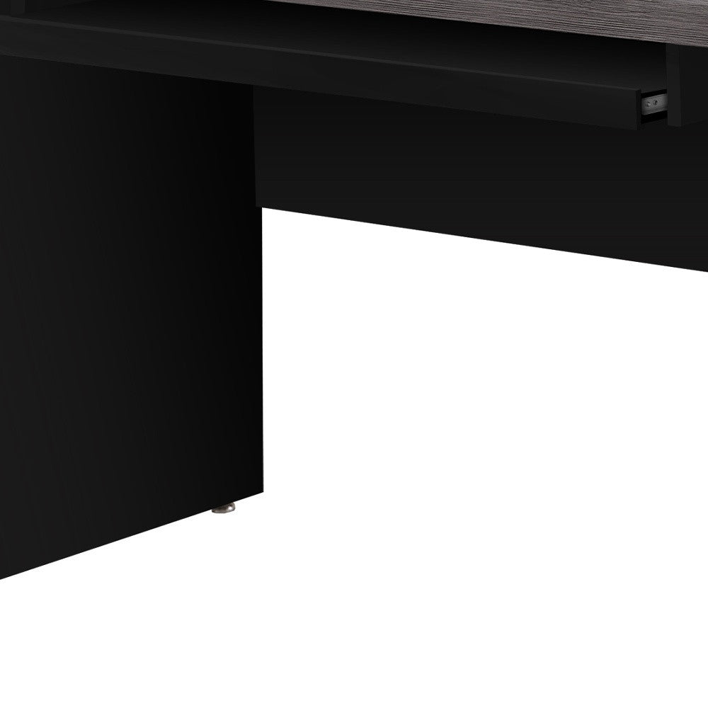 24" Gray and Black Computer Desk