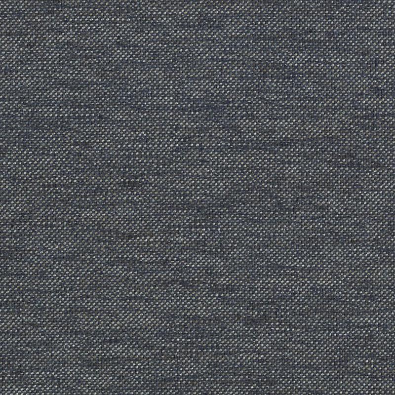 Close-up of dark blue upholstery fabric with twill weave and subtle speckled texture.