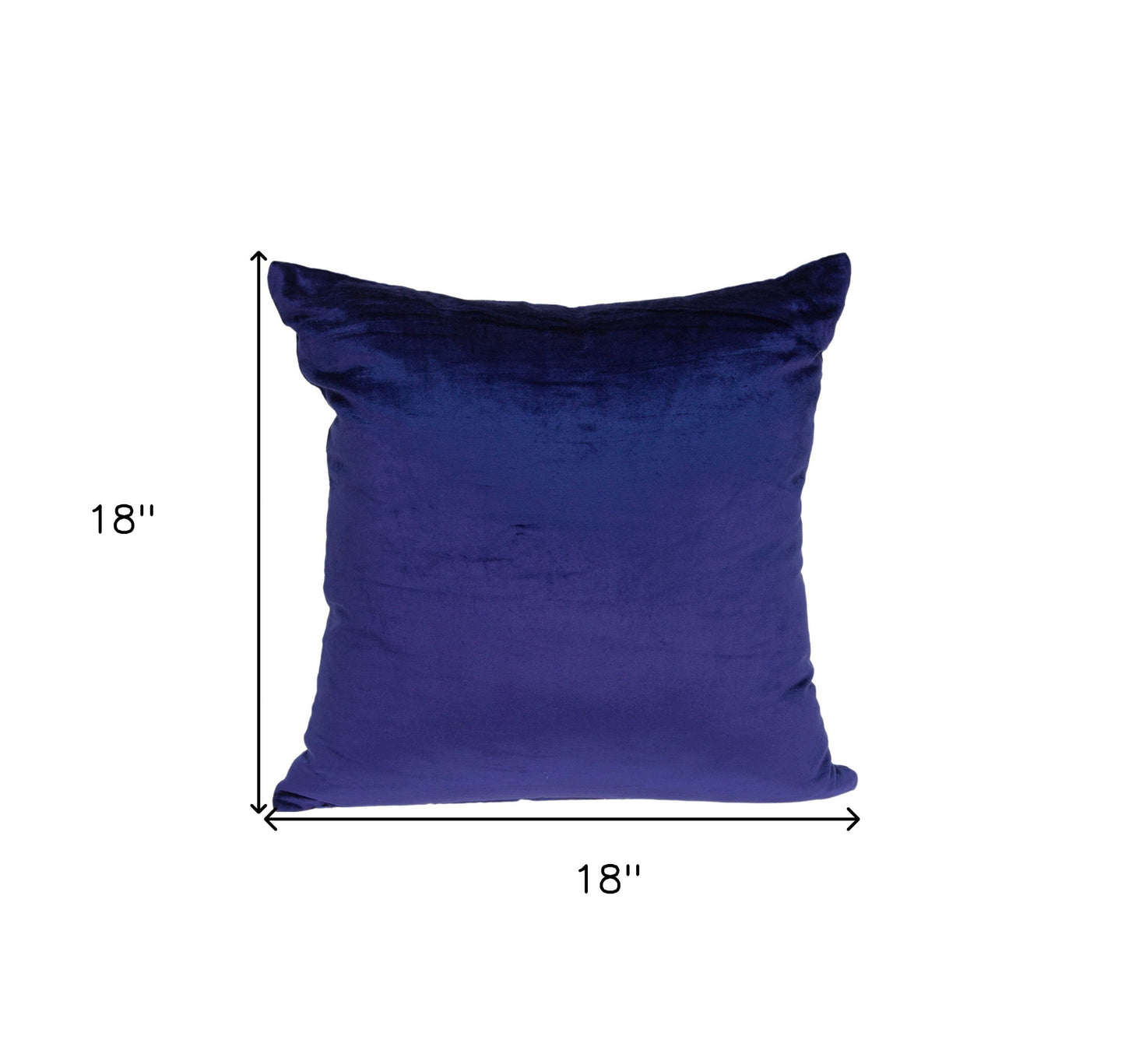 18" X 7" X 18" Transitional Royal Blue Solid Pillow Cover With Poly Insert