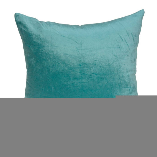18" X 7" X 18" Transitional Aqua Solid Pillow Cover With Poly Insert