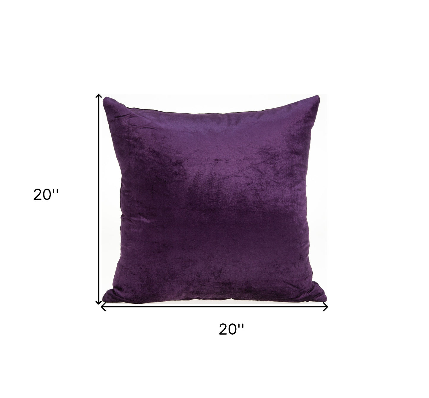 20" X 7" X 20" Transitional Purple Solid Pillow Cover With Poly Insert