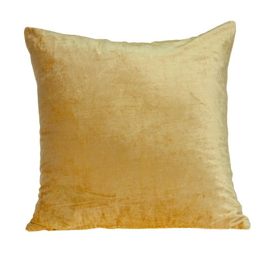 Yellow cotton blend throw pillow, 20