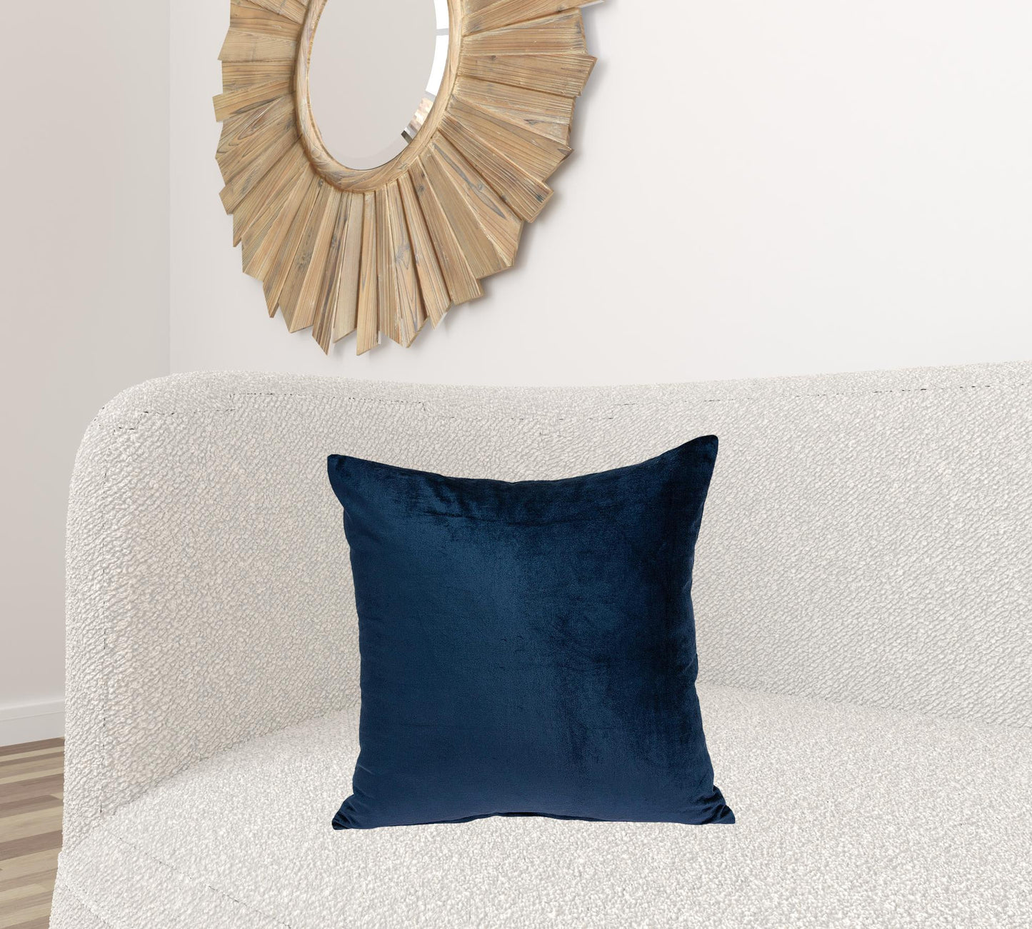 20" X 7" X 20" Transitional Navy Blue Solid Pillow Cover With Poly Insert