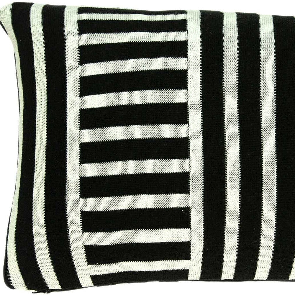 20" X 7" X 20" Transitional Black Solid Pillow Cover With Poly Insert