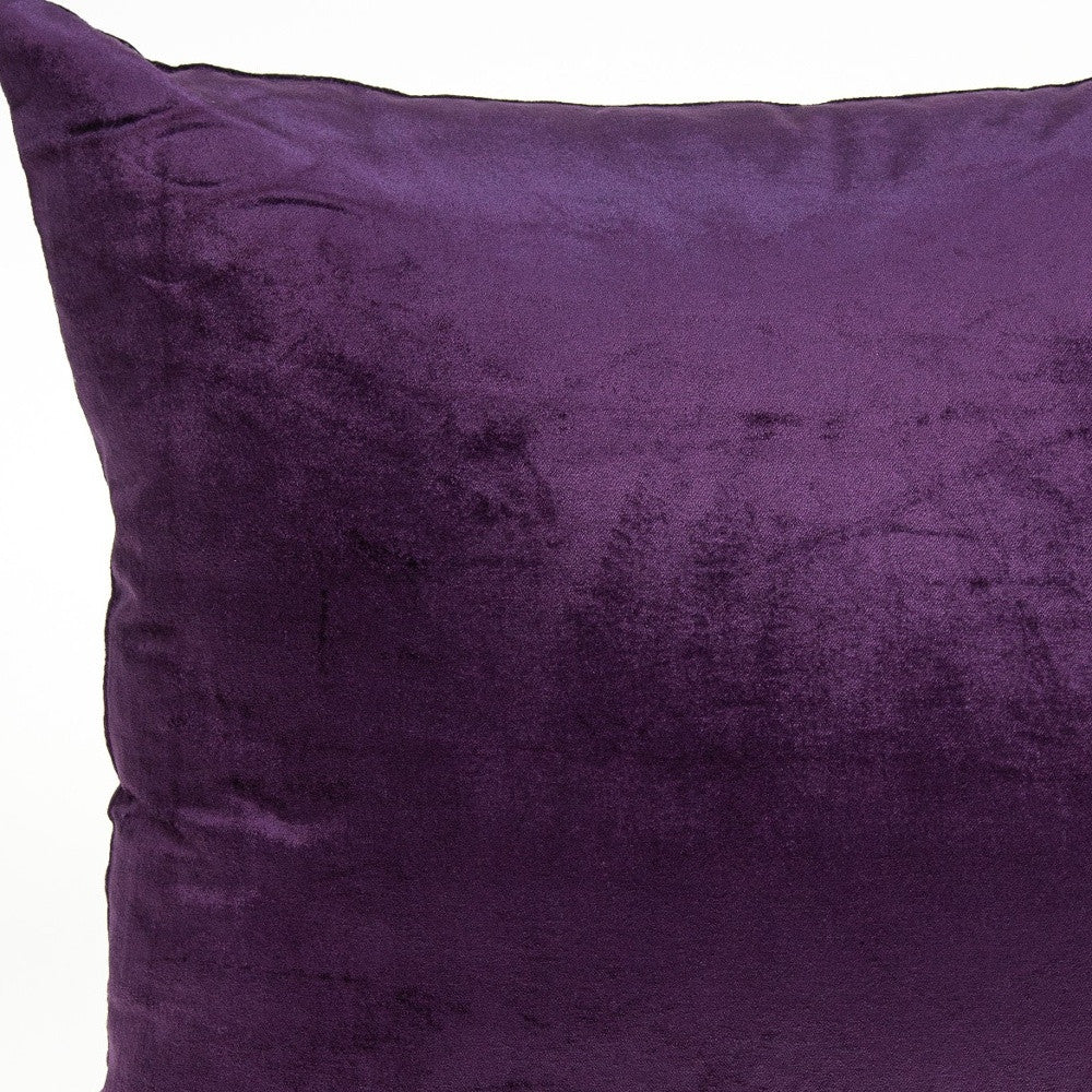 22" X 7" X 22" Transitional Purple Solid Pillow Cover With Poly Insert