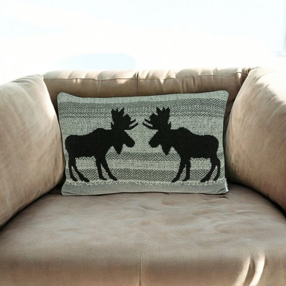 24" X 5" X 16" Lodge Gray Pillow Cover With Poly Insert