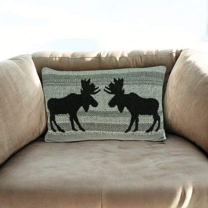 24" X 5" X 16" Lodge Gray Pillow Cover With Poly Insert