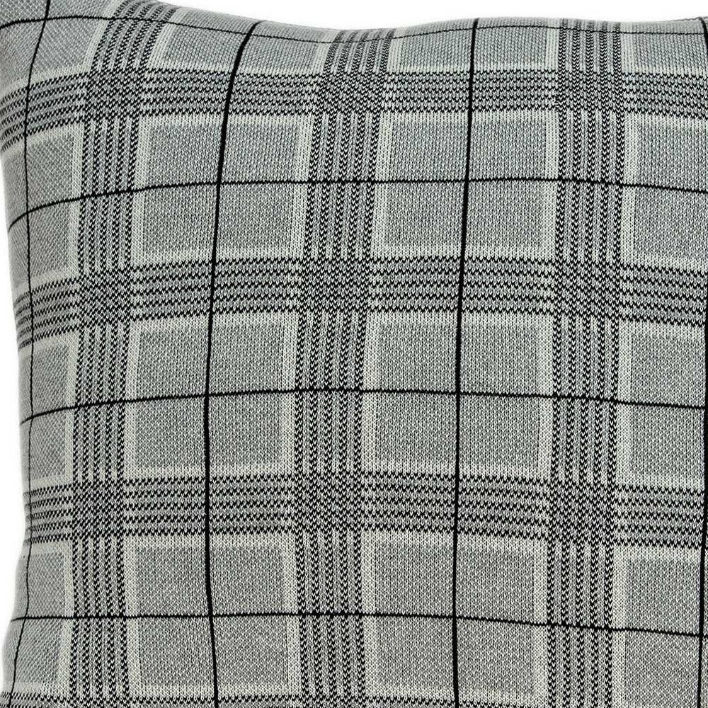 20" X 7" X 20" Transitional Gray Accent Pillow Cover With Poly Insert