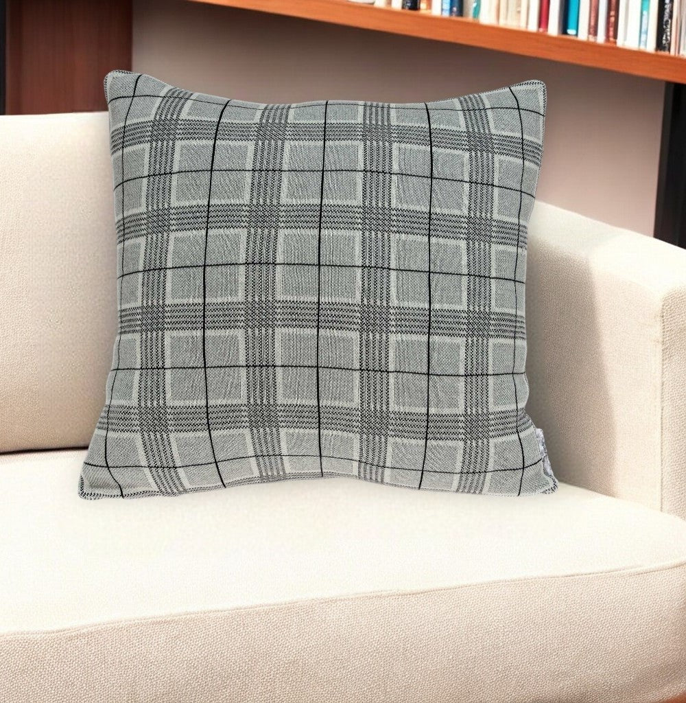 20" X 7" X 20" Transitional Gray Accent Pillow Cover With Poly Insert